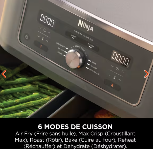 đNinja Air Fryer Dual Zone MAX avec thermosonde