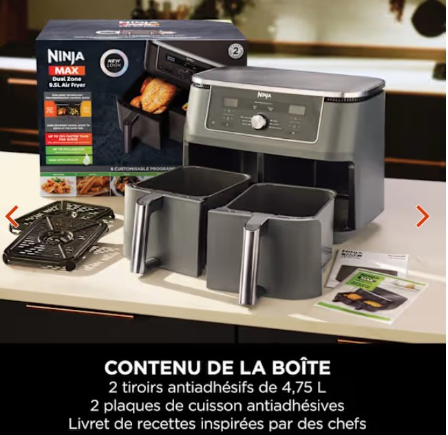 đNinja Air Fryer Dual Zone MAX avec thermosonde